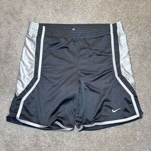 Vintage Nike Shorts Mens Large Black Silver Dazzle Active Basketball Adult Y2K